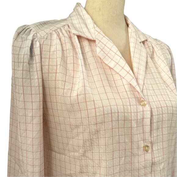Vintage So What California Baby Pink Long Sleeve Button Up Top Women Size Medium - Picture 6 of 12